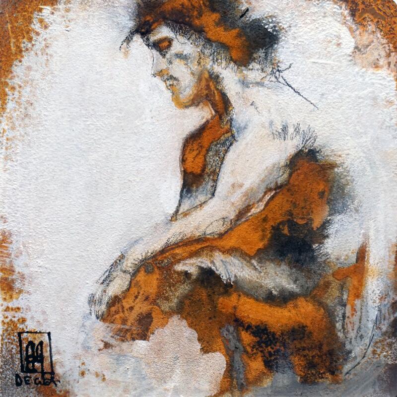 Peinture think it over par De Géa Olivier  | Tableau Figuratif Nu Métal