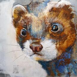 Painting Furet by De Géa Olivier  | Painting Figurative Metal Animals