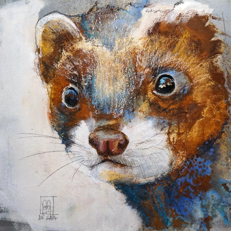Peinture Furet par De Géa Olivier  | Tableau Figuratif Animaux Métal