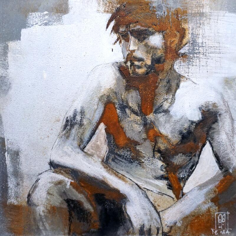 Peinture Dans l'attente par De Géa Olivier | Tableau Figuratif Nu Métal