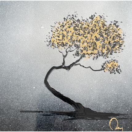 Painting Golden tree by Rey Julien | Painting Figurative Gold leaf