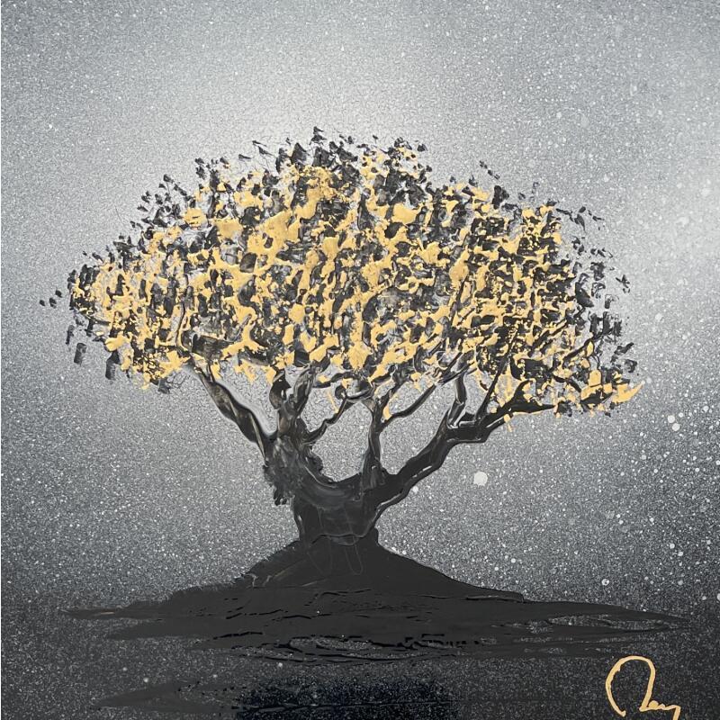 Painting Mon olivier by Rey Julien | Painting Figurative Gold leaf