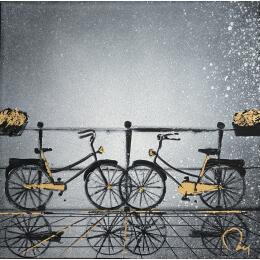 Painting Together by Rey Julien | Painting Figurative Gold leaf