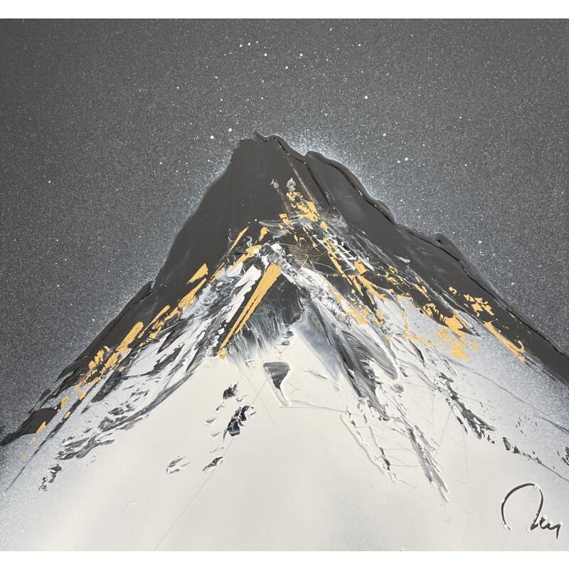 Pintura Black sky por Rey Julien | Pintura Figurativo Hoja de oro