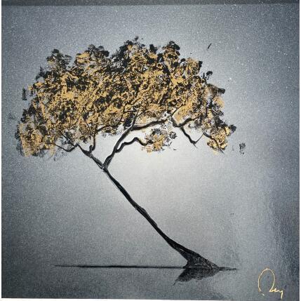 Painting Bend tree by Rey Julien | Painting Figurative Gold leaf Pop icons