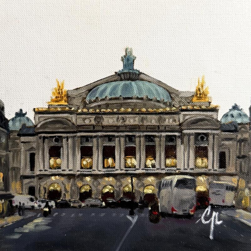 Peinture L'Opéra et la Ville par Poulain Clément | Tableau Figuratif Urbain Scènes de vie Architecture Huile