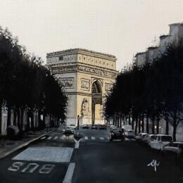 Peinture Triomphe en Vue par Poulain Clément | Tableau Figuratif Huile Paysages, Scènes de vie, Urbain
