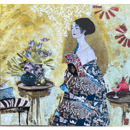 Peinture 98.9 par Romanelli Karine | Tableau Figuratif Acrylique, Collage