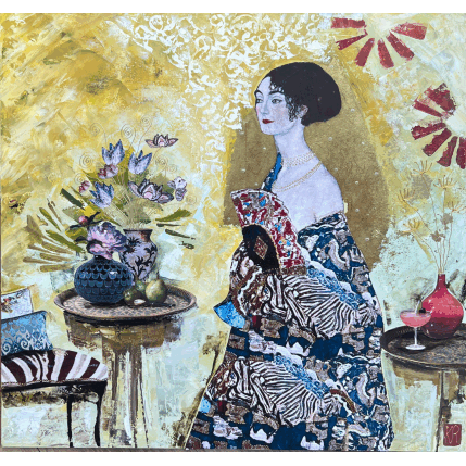 Peinture 98.9 par Romanelli Karine | Tableau Figuratif Acrylique, Collage