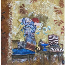 Painting Les instants précieux by Romanelli Karine | Painting Figurative Acrylic, Gluing