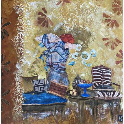 Painting Les instants précieux by Romanelli Karine | Painting Figurative Acrylic, Gluing