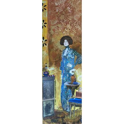 Peinture Blue Yasmine par Romanelli Karine | Tableau Figuratif Acrylique, Collage