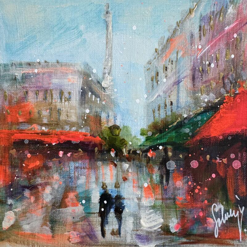 Painting Autumn in Paris  by Solveiga | Painting Acrylic