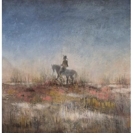 Peinture Don Quichotte par Rocco Sophie | Tableau Art Singulier Acrylique, Collage, Sable