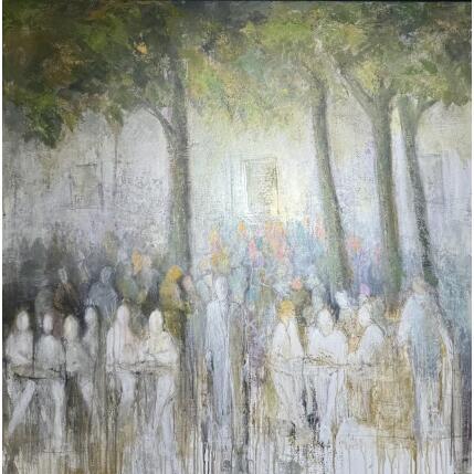 Painting Déjeuner place du Tertre by Rocco Sophie | Painting Raw art Acrylic, Gluing, Sand