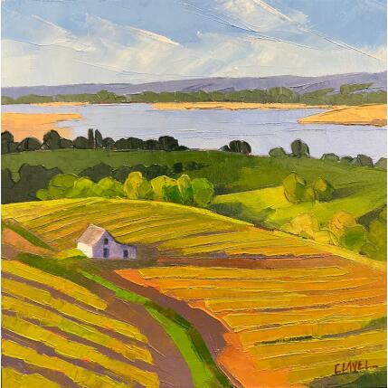 Painting Vignobles de Loire by Clavel Pier-Marion | Painting Impressionism Oil, Wood Landscapes, Pop icons