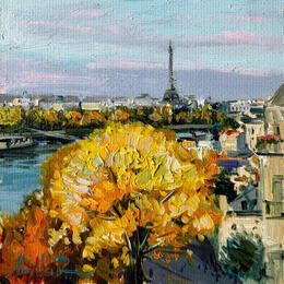 Gemälde Golden Paris  von Xanlar | Gemälde