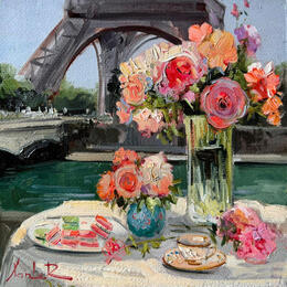 Gemälde  Roses by the Seine  von Xanlar | Gemälde