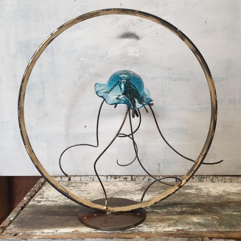 Skulptur Meduse Terra capri blu  von Eres Nicolas | Skulptur Figurativ Tiere Metall