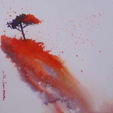 Painting Un pin orange et violet by Langeron Stéphane | Painting