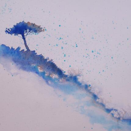 Painting Un pin bleu cendre by Langeron Stéphane | Painting