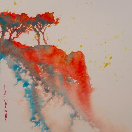 Painting Des pins sur la crête by Langeron Stéphane | Painting