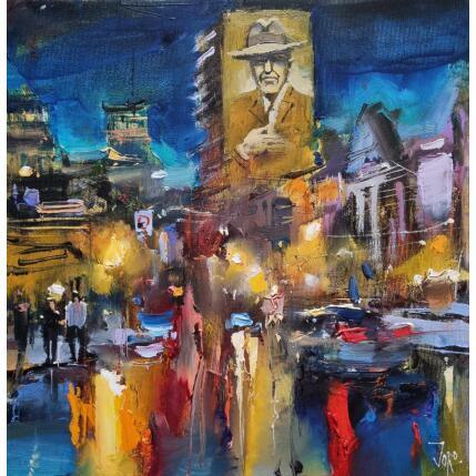 Peinture Busy Rue Crescent par Joro | Tableau Figuratif Huile Urbain