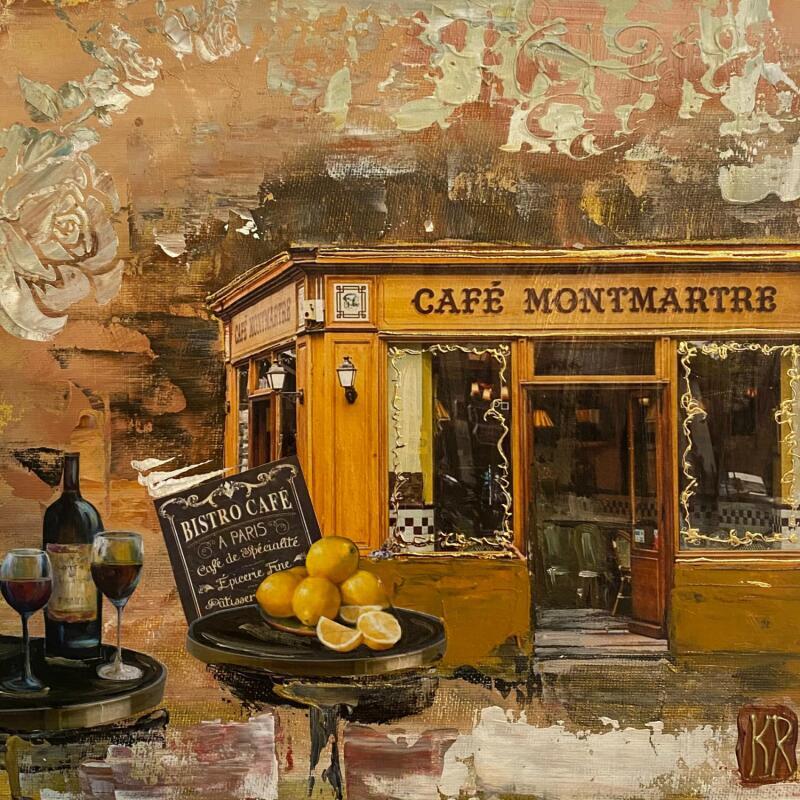 Peinture Un petit verre  par Romanelli Karine | Tableau Figuratif Urbain Acrylique Collage