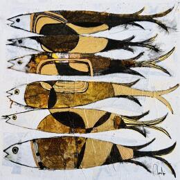 Peinture Sardines, grillées par Colombo Cécile | Tableau