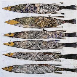 Peinture Sardines à paillettes par Colombo Cécile | Tableau