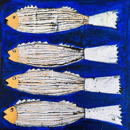 Peinture Saumons dorés par Colombo Cécile | Tableau