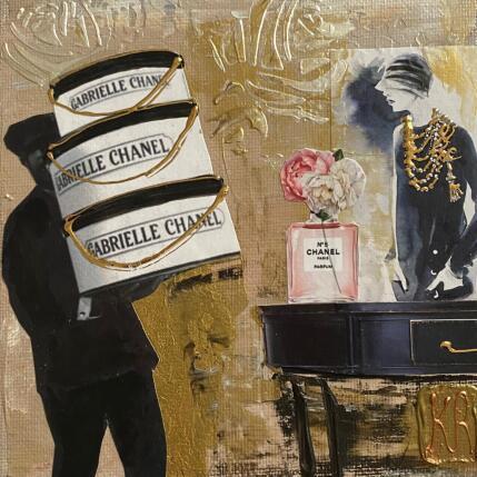 Gemälde Gabrielle von Romanelli Karine | Gemälde Figurativ Acryl, Collage Modus