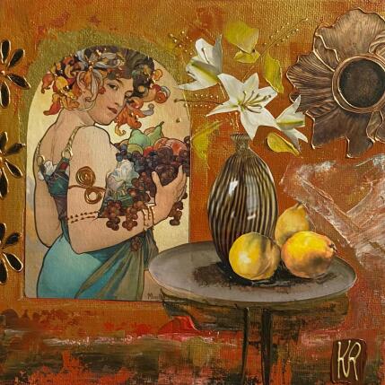 Peinture Le goût du vin  par Romanelli Karine | Tableau Figuratif Acrylique, Collage