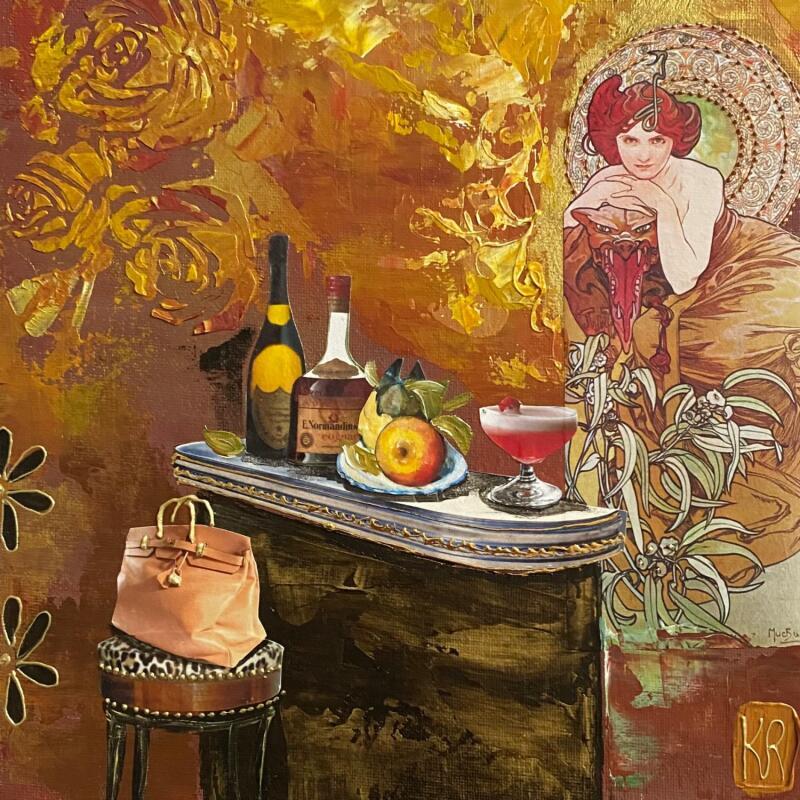 Peinture Nectar par Romanelli Karine | Tableau Figuratif Scènes de vie Acrylique Collage