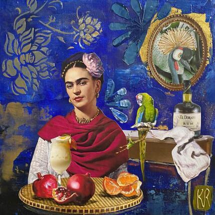 Peinture Pina colada  par Romanelli Karine | Tableau Figuratif Acrylique, Collage Portraits, Scènes de vie