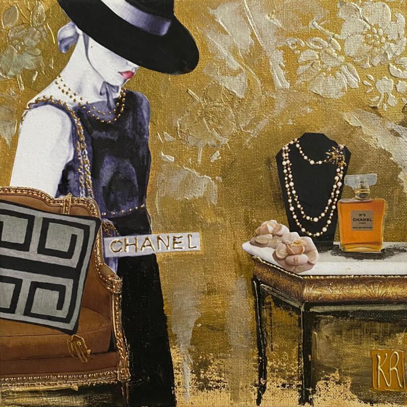 Peinture Numéro 5  par Romanelli Karine | Tableau Figuratif Mode Scènes de vie Acrylique Collage