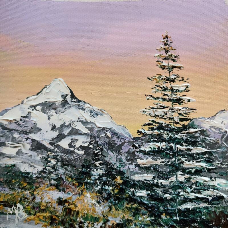 Painting Premières neiges by Blandin Magali | Painting Figurative Landscapes Oil