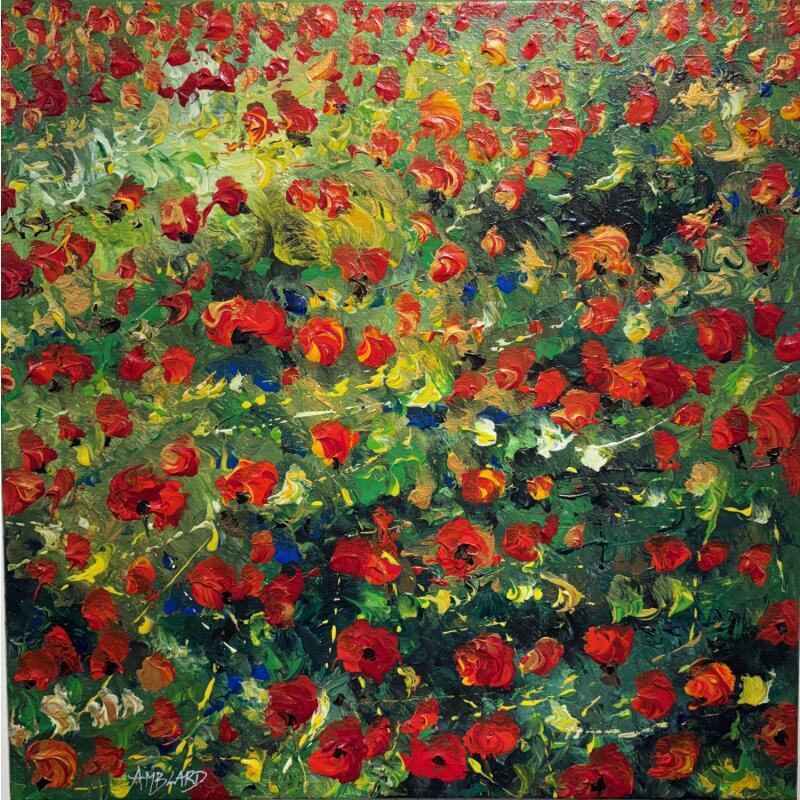 Gemälde Poppies in the green von Amblard Florence | Gemälde