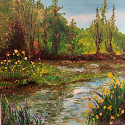 Gemälde Fleurs aux marais von Amblard Florence | Gemälde