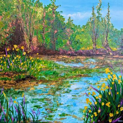 Painting Fleurs aux marais by Amblard Florence | Painting