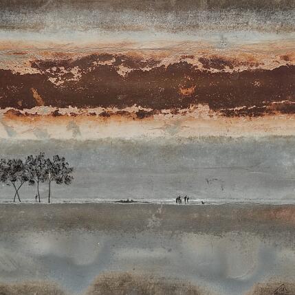 Painting Dounia by Manconi Gil | Painting Subject matter Metal, Upcycling Landscapes