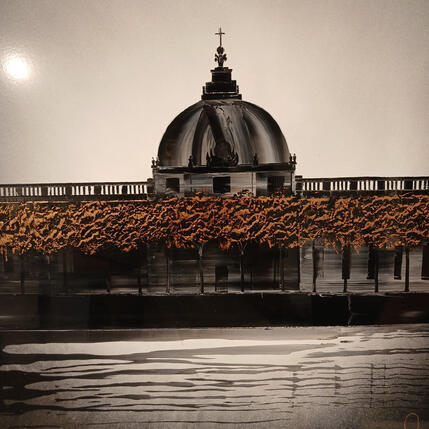 Painting Hôtel Dieu by Rey Julien | Painting Figurative Gold leaf