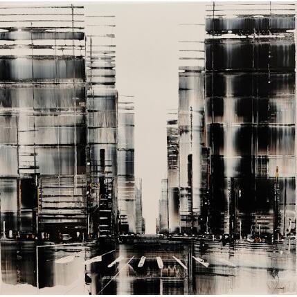 Painting Street life by Rey Julien | Painting Figurative Gold leaf