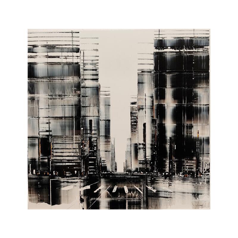 Painting Street life by Rey Julien | Painting Figurative Gold leaf