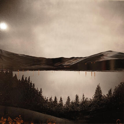 Painting Le lac by Rey Julien | Painting Figurative Gold leaf
