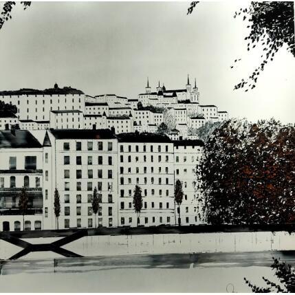 Painting Sur les quais by Rey Julien | Painting Figurative Gold leaf