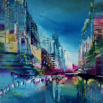 Painting Gouttes mauves by Levesque Emmanuelle | Painting Oil Pop icons