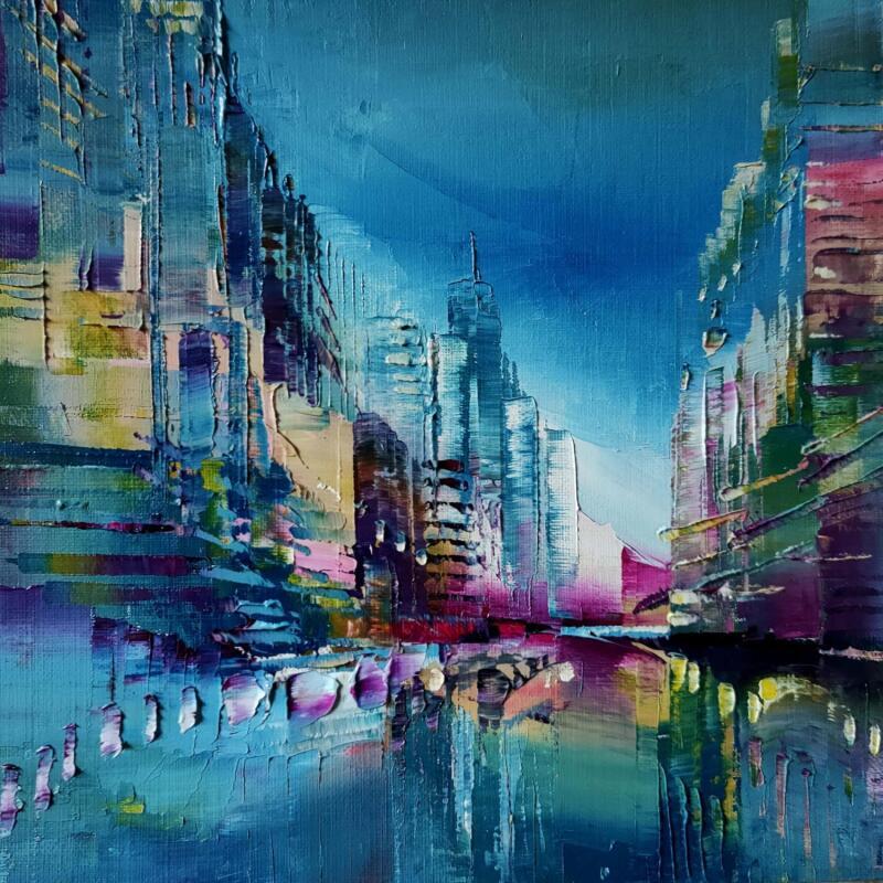 Painting Gouttes mauves by Levesque Emmanuelle | Painting Oil