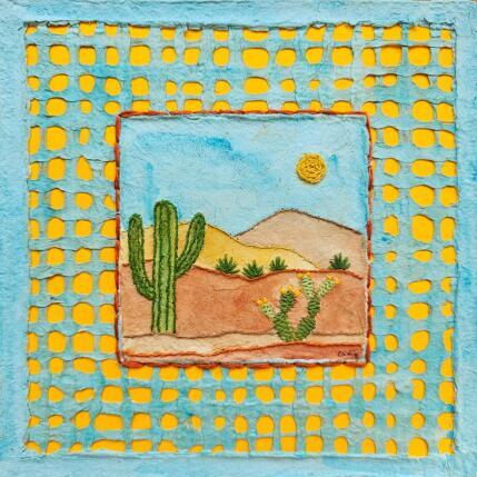 Painting Desert geometry by Vazquez Laila | Painting Figurative Textile, Watercolor Landscapes, Pop icons