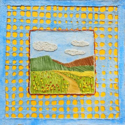 Painting Landscape in bloom by Vazquez Laila | Painting Figurative Textile, Watercolor Landscapes, Pop icons